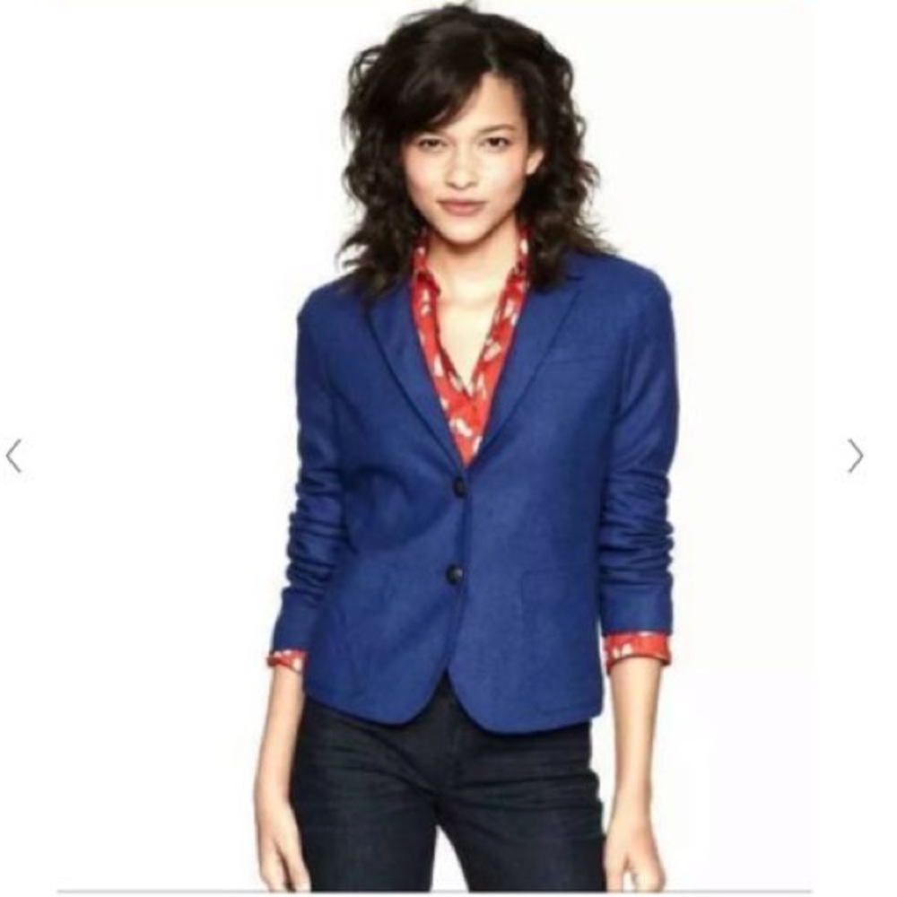 Gap Royal Blue Academy Wool Blend 2-Button Blazer